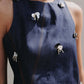 Chaleco denim con apliques de lentejuelones de la marca Diana Buelvas – Moda colombiana de lujo contemporáneo y diseño de autor brillante | Casa Precis, Concept Store