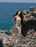 Costa Dress de la marca Bianco con silueta fluida de diseño resort de lujo – Vestido largo de autor hecho en Colombia | Casa Precis, Concept Store