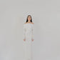 Vestido Halo de Santo Azul en color Ivory largo con silueta fluida y diseño etéreo para mujer – Moda colombiana de lujo contemporáneo | Casa Precis, Concept Store