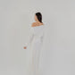 Vestido Halo de Santo Azul en color Ivory largo con silueta fluida y diseño etéreo para mujer – Moda colombiana de lujo contemporáneo | Casa Precis, Concept Store