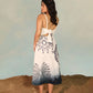Vestido maxi El Mar Dress de la marca La Macondiana de silueta fluida y diseño de autor inspirado en el océano – Vestido de lujo tropical hecho en Colombia | Casa Precis, Concept Store