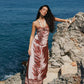 Tribal Dress de la marca Bianco con diseño geométrico y silueta estructural – Vestido de lujo y diseño de autor hecho en Colombia | Casa Precis, Concept Store