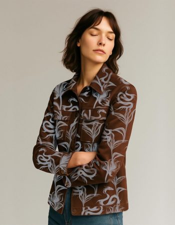 CHAQUETA-AGATHA-DRAGON-AZUL-Y-CAFE